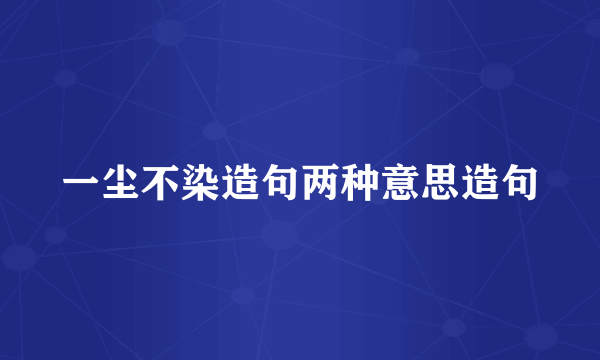 一尘不染造句两种意思造句