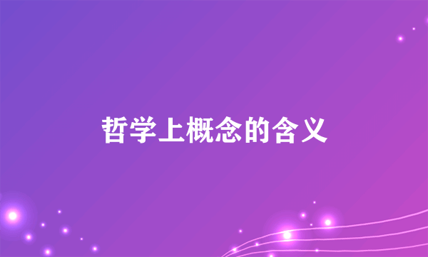 哲学上概念的含义
