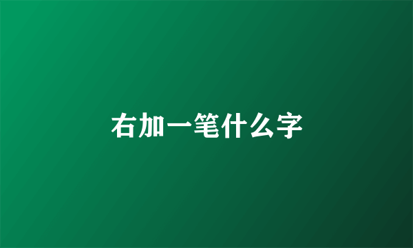 右加一笔什么字
