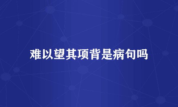难以望其项背是病句吗