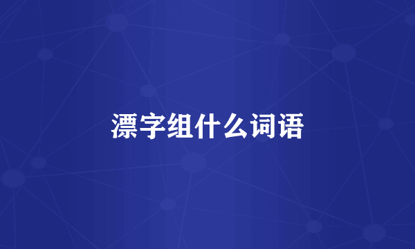 漂字组什么词语