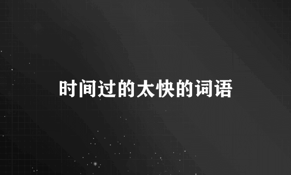 时间过的太快的词语