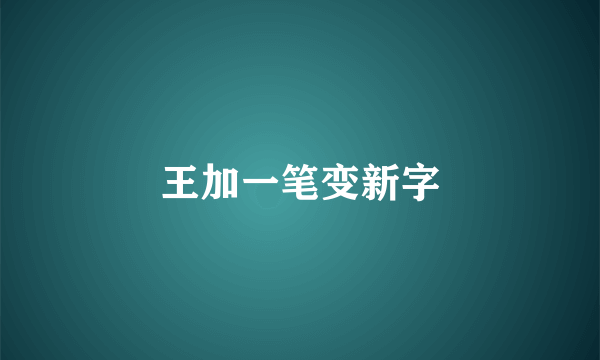 王加一笔变新字