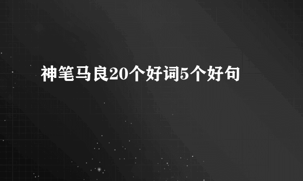神笔马良20个好词5个好句
