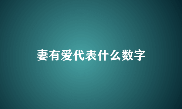 妻有爱代表什么数字