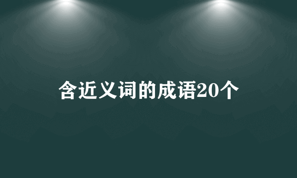 含近义词的成语20个