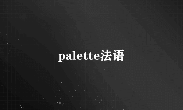 palette法语