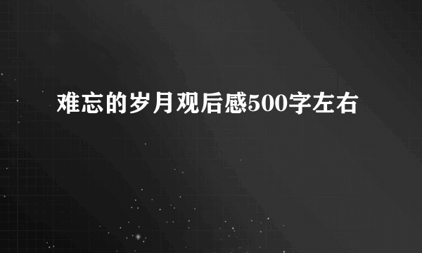 难忘的岁月观后感500字左右