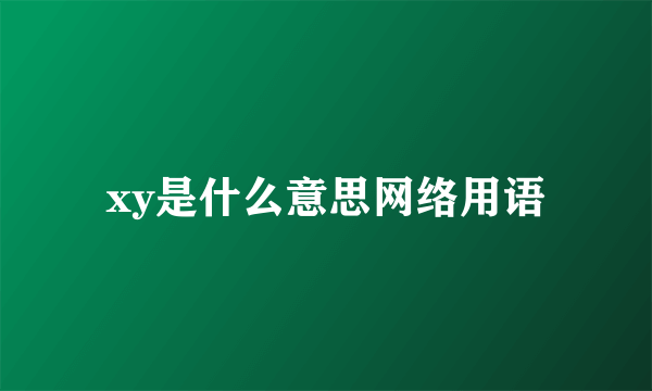xy是什么意思网络用语