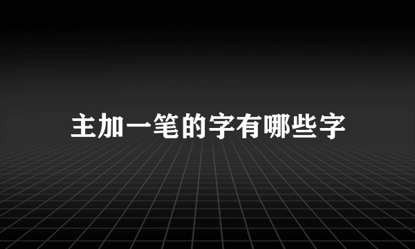 主加一笔的字有哪些字