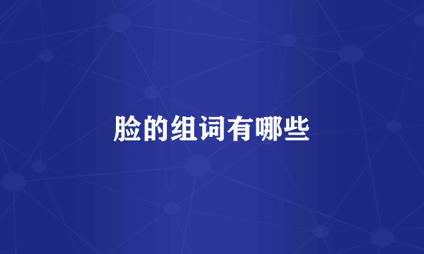脸的组词有哪些