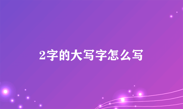 2字的大写字怎么写