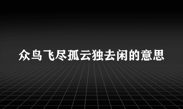 众鸟飞尽孤云独去闲的意思
