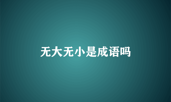 无大无小是成语吗