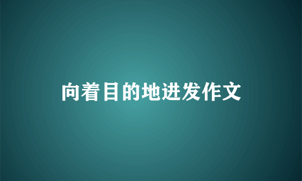 向着目的地进发作文