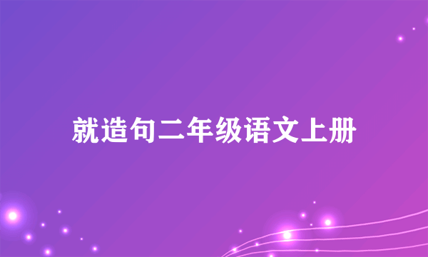 就造句二年级语文上册