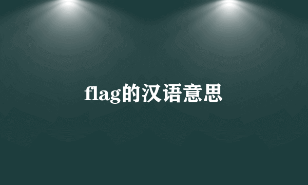 flag的汉语意思