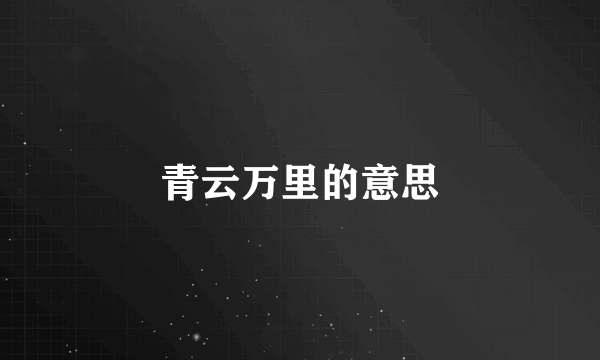 青云万里的意思