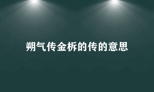 朔气传金柝的传的意思