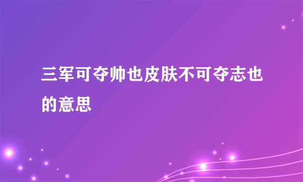 三军可夺帅也皮肤不可夺志也的意思