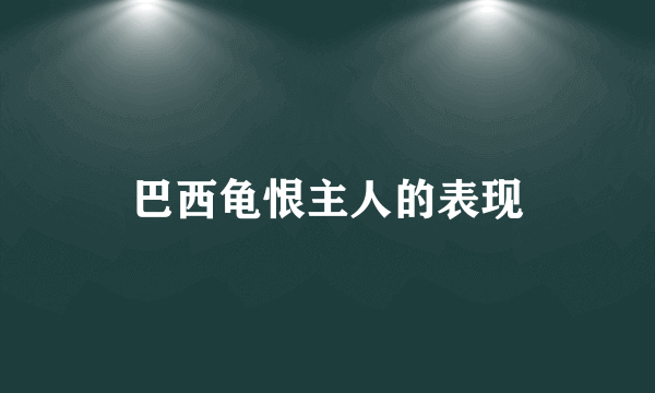 巴西龟恨主人的表现