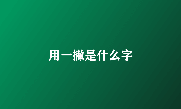 用一撇是什么字