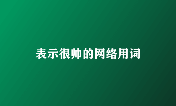 表示很帅的网络用词