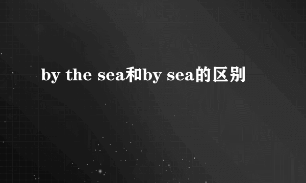 by the sea和by sea的区别