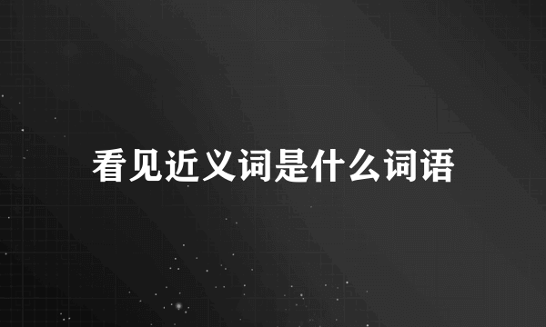 看见近义词是什么词语
