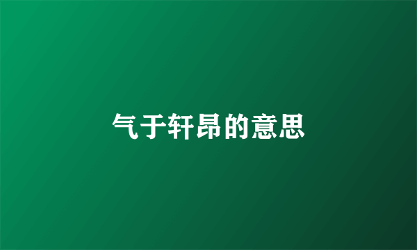气于轩昂的意思
