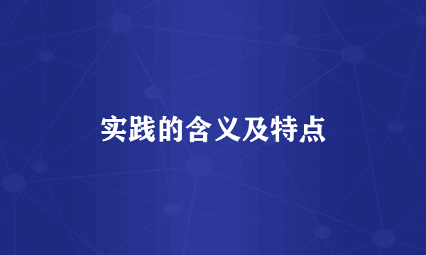 实践的含义及特点