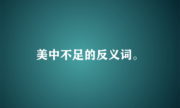 美中不足的反义词。