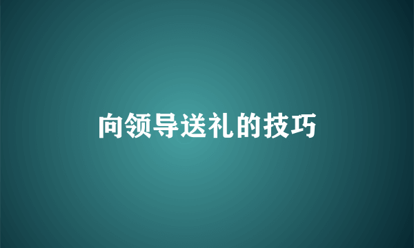 向领导送礼的技巧