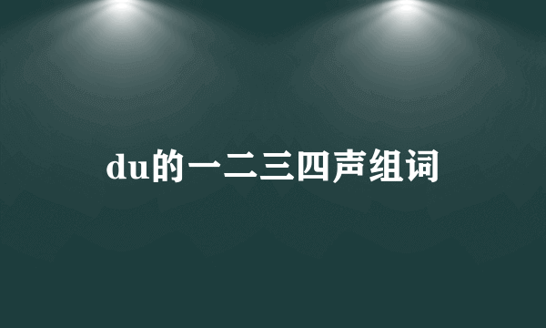 du的一二三四声组词