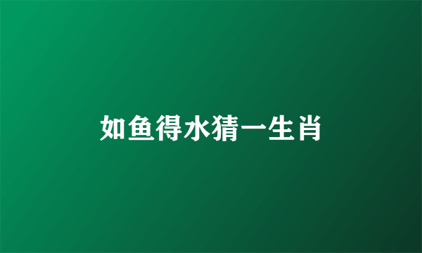 如鱼得水猜一生肖