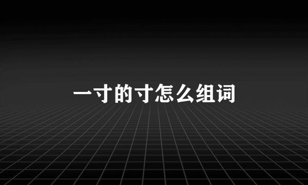 一寸的寸怎么组词