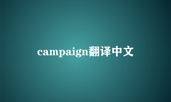 campaign翻译中文