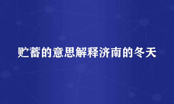 贮蓄的意思解释济南的冬天