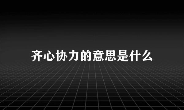 齐心协力的意思是什么