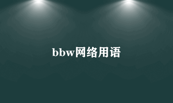 bbw网络用语