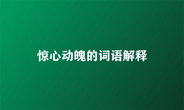 惊心动魄的词语解释
