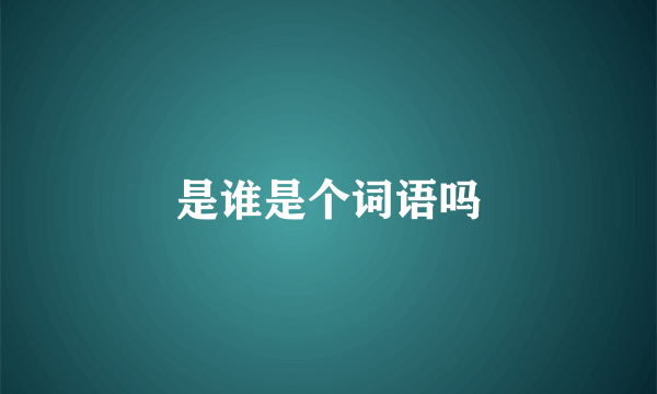 是谁是个词语吗