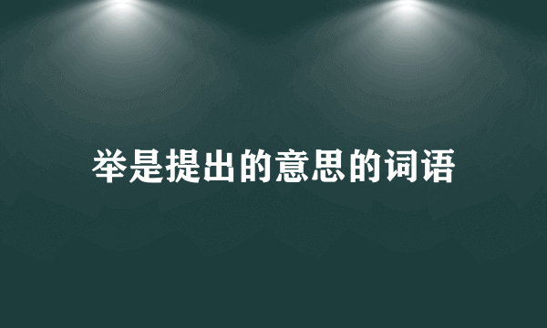 举是提出的意思的词语