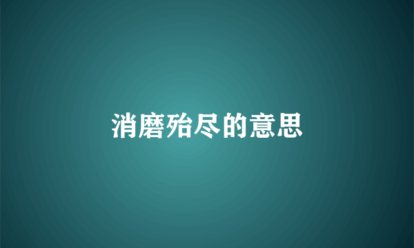 消磨殆尽的意思