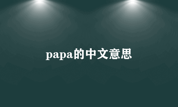 papa的中文意思