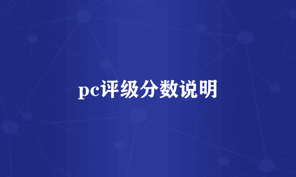 pc评级分数说明