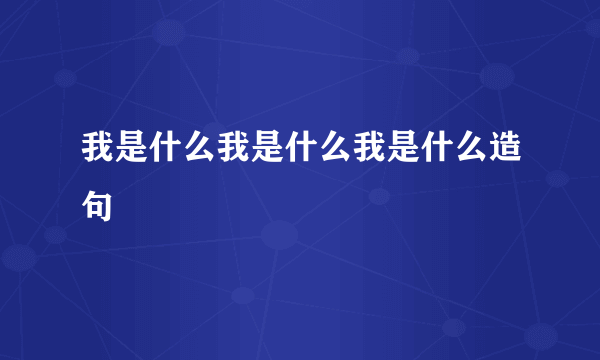 我是什么我是什么我是什么造句