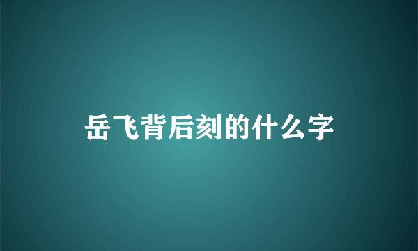 岳飞背后刻的什么字