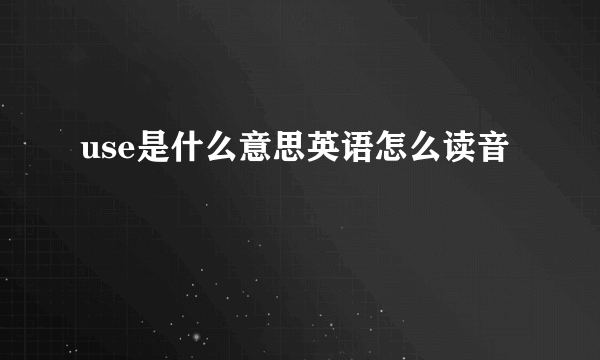 use是什么意思英语怎么读音