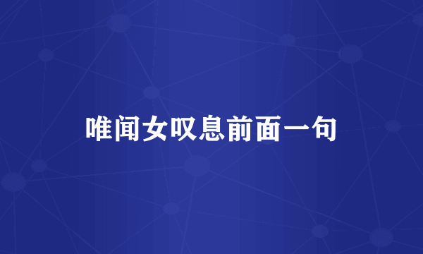 唯闻女叹息前面一句